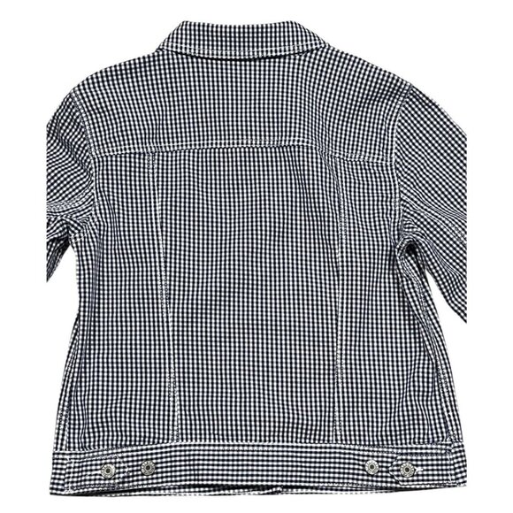 Talbots Lightweight Gingham Jacket Navy White Small - Picture 9 of 11